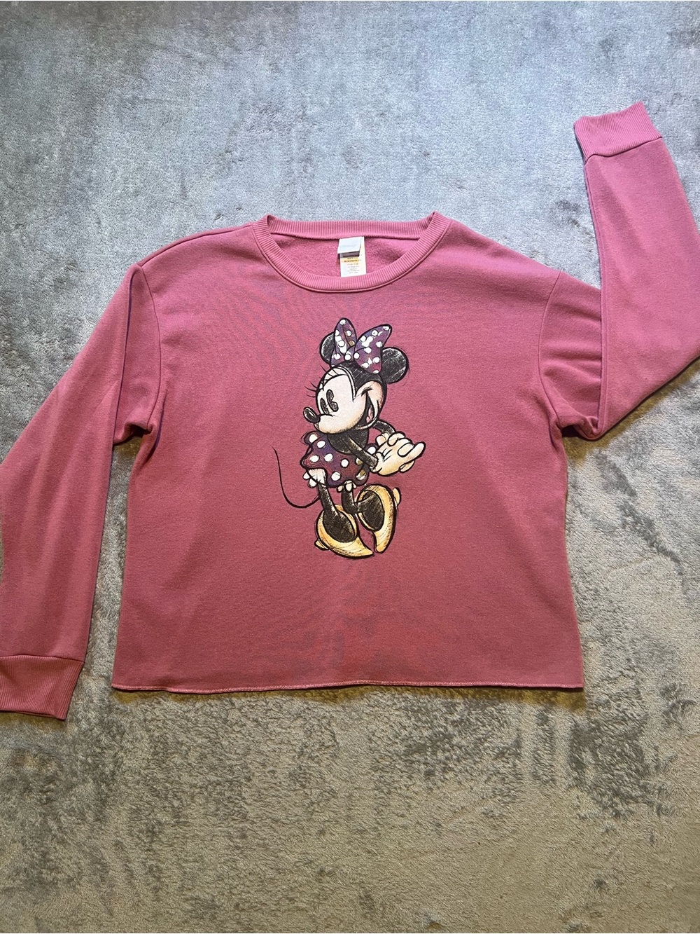 Disney Mauve Pink Minnie Mouse Pullover Sweatshirt for Kids